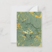 Art Deco Goud en Groen Marmeren Bruiloft R.S.V.P. Notitiekaartje (Achterkant)