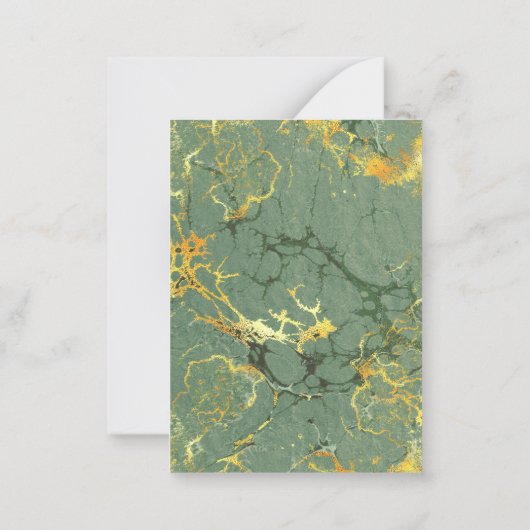 Art Deco Goud en Groen Marmeren Bruiloft R.S.V.P. Notitiekaartje (Achterkant)