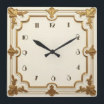 Art Deco Goud en Wit Vierkante Klok<br><div class="desc">Geweldig klokontwerp. Je zult het leuk vinden als anderen. U kunt dit ontwerp vrij gebruiken voor andere producten die u wilt of om jouw tekst aan te passen en toe te voegen. Volg me voor meer. Met vriendelijke groet. Een leuke dag.</div>