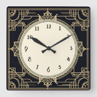 Art Deco Goud en Zwart Vierkant Lijst