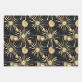 Art Deco Goud en Zwart Wrapping Papier Flat Set Inpakpapier Vel (Voorkant 3)