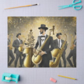 Art Deco Goud en Zwarte Jazzband Tissuepapier (Craft)