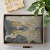 Art Deco Goud en Zwarte Jazzband Tissuepapier (Geschenk)