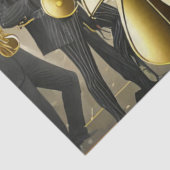Art Deco Goud en Zwarte Jazzband Tissuepapier (Detail)