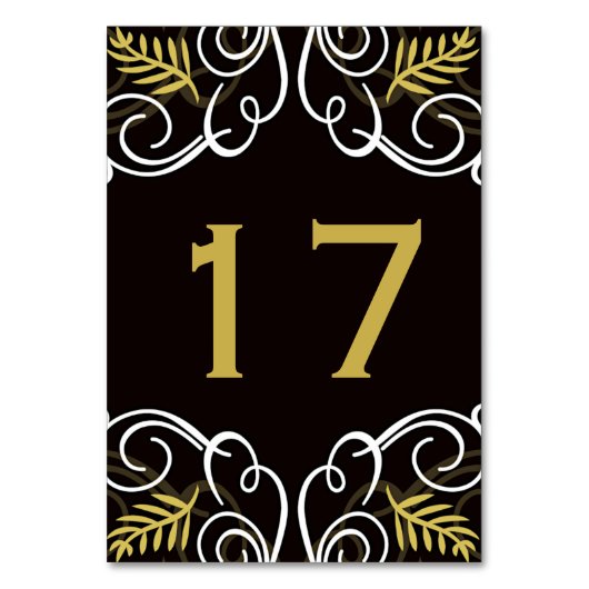 Art Deco Goud Feestelijk Foliage Chique Vakantie Kaart (Voorkant)