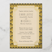 Art Deco  goud Folie Uitnodiging (Voorkant)