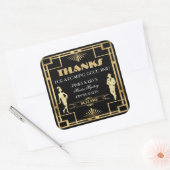 Art Deco Goud Gatsby Moordmysterie Bruisende Jaren Vierkante Sticker (Envelop)