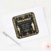 Art Deco Goud Gatsby Moordmysterie Detective Jaren Vierkante Sticker (Envelop)