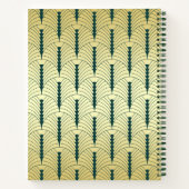 Art Deco Goud Groen 1920s Elegante Huwelijksplanne Notitieboek (Achterkant)