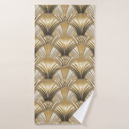 Art Deco goud ivoor patroon Badhanddoek