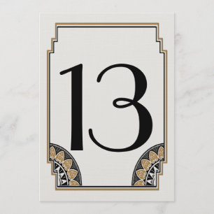 Art Deco Goud Luxe Tafelkaart 13 Kaart