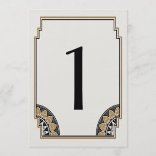 Art Deco Goud Luxe Tafelkaart 1 Kaart