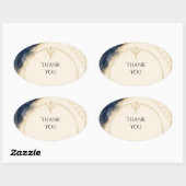 Art Deco Goud Navy Marmer Bedankt Sticker (Vel)