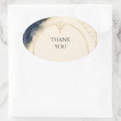 Art Deco Goud Navy Marmer Bedankt Sticker (Tas)
