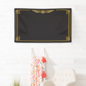 Art deco goud op zwarte achtergrond spandoek (Insitu)