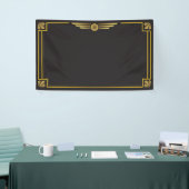 Art deco goud op zwarte achtergrond spandoek (Beurs)