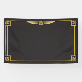 Art deco goud op zwarte achtergrond spandoek