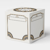Art Deco Goud Posh Bruiloft Favor Box Bedankdoosjes (Voorkant Zijde)
