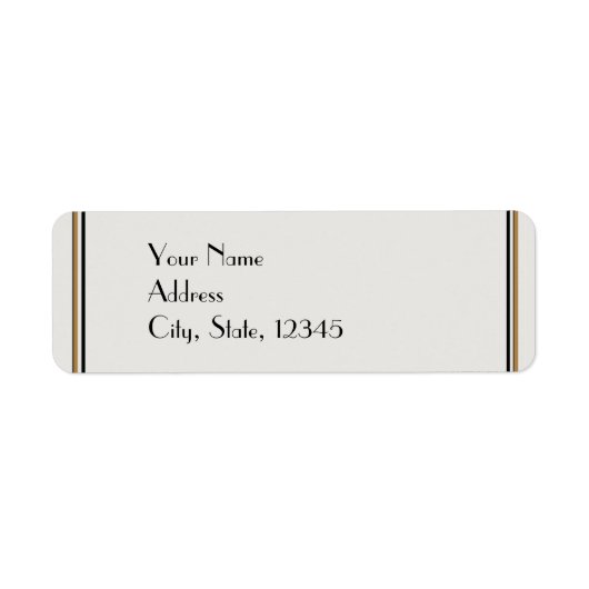 Art Deco Goud Posh Bruiloft Label (Voorkant)