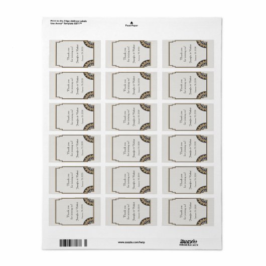 Art Deco Goud Posh Bruiloft Lip Balm Label (Full Sheet)