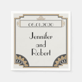 Art Deco Goud Posh Bruiloft Servet