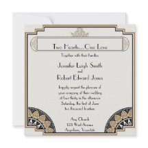 Art Deco Goud Posh Bruiloft Uitnodiging