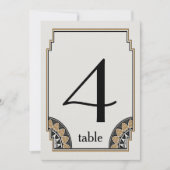 Art Deco Goud Posh Tafel Nummer 4 Kaart (Voorkant)