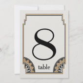 Art Deco Goud Posh Tafel Nummer 8 Kaart (Voorkant)