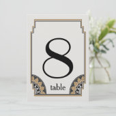 Art Deco Goud Posh Tafel Nummer 8 Kaart (Staand voorkant)