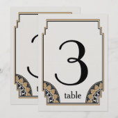 Art Deco Goud Posh Tafelnummer 3 (Voorkant / Achterkant)