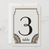 Art Deco Goud Posh Tafelnummer 3 (Voorkant)