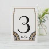Art Deco Goud Posh Tafelnummer 3 (Staand voorkant)