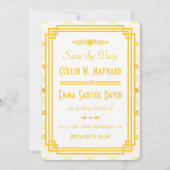 Art Deco Goud Save The Date Kaart (Voorkant)