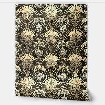 Art Deco Goud Stemming Bloem Motief Geometrisch