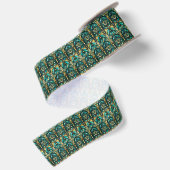 Art Deco Goud & Teal Satijnen Lint (Achterkant)