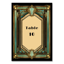 Art Deco Goud Turquoise Zwarte Bruiloft