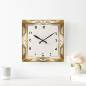 Art Deco-goud Vierkante Klok (Huis)
