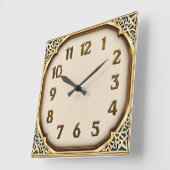 Art Deco Goud Vierkante Klok (Hoek)