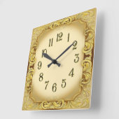 Art Deco Goud Vierkante Klok (Hoek)