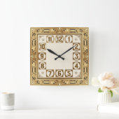 Art Deco Goud Vierkante Klok (Huis)