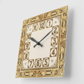 Art Deco Goud Vierkante Klok (Hoek)