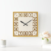 Art Deco Goud Vierkante Klok (Huis)