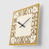 Art Deco Goud Vierkante Klok (Hoek)