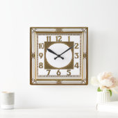 Art Deco Goud Vierkante Klok (Huis)