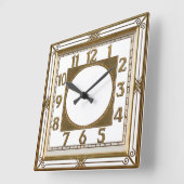 Art Deco Goud Vierkante Klok (Hoek)
