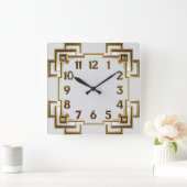 Art Deco Goud Vierkante Klok (Huis)