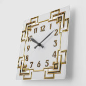 Art Deco Goud Vierkante Klok (Hoek)