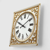 Art Deco Goud Vierkante Klok (Hoek)