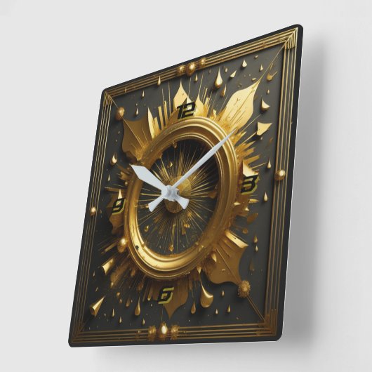 Art Deco-goud Vierkante Klok (Hoek)