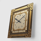 Art Deco-goud Vierkante Klok (Hoek)
